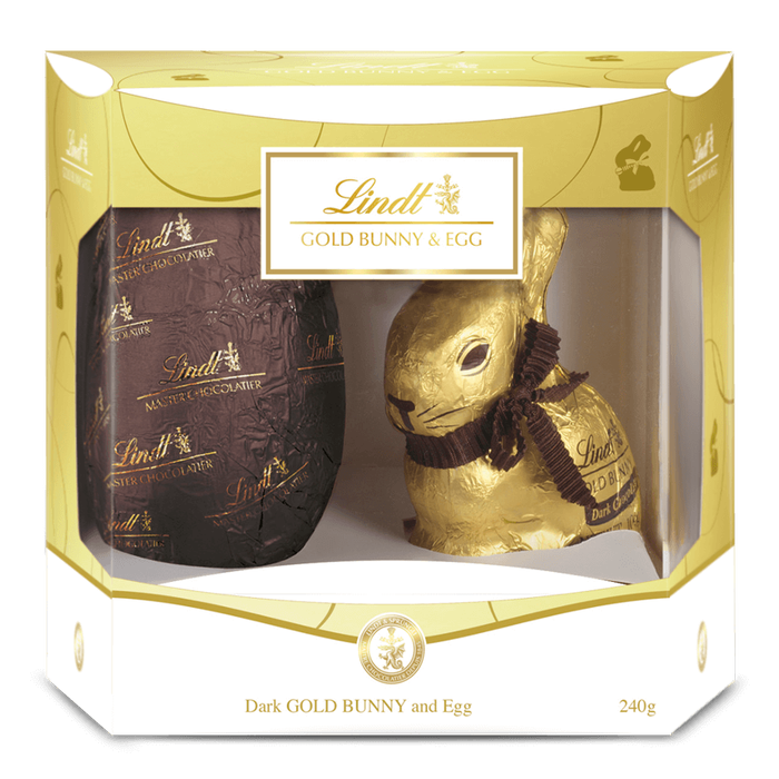 Lindt Gold Bunny And Egg Dark 240g Toms Confectionery Warehouse 2220