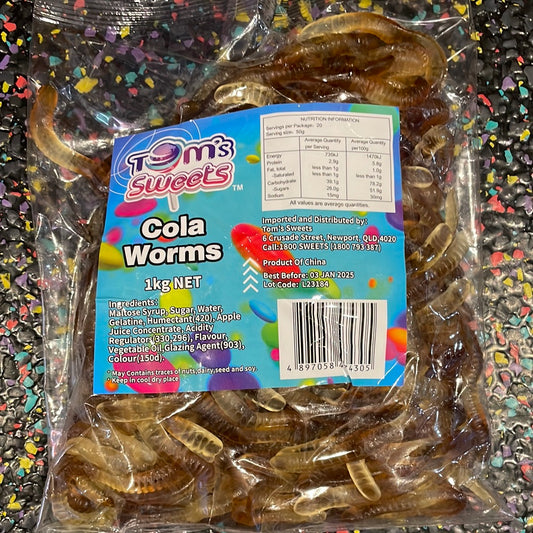 Tom's Sweets Cola Worms 1kg