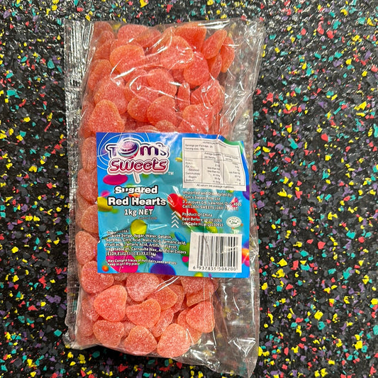 Tom's Sweets Sugared Red Hearts 1kg