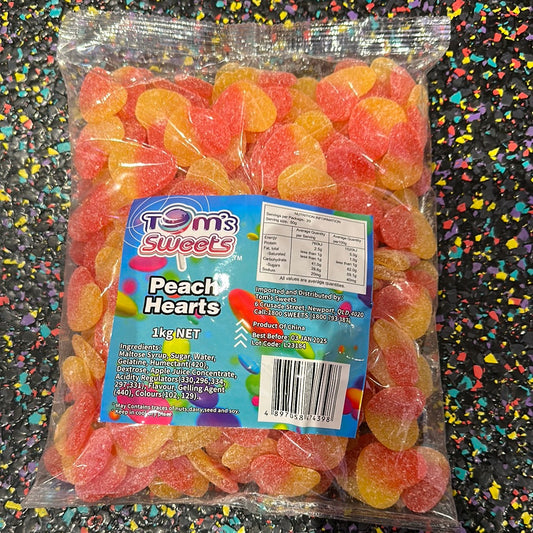 Tom's Sweets Peach Hearts 1kg