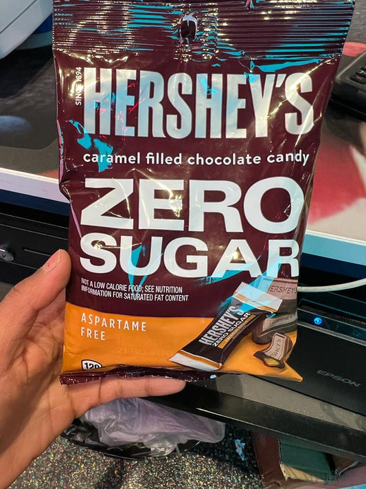 Hershey's Bar Peg Bag Minis SF Milk Choc caramel 3oz zero sugar