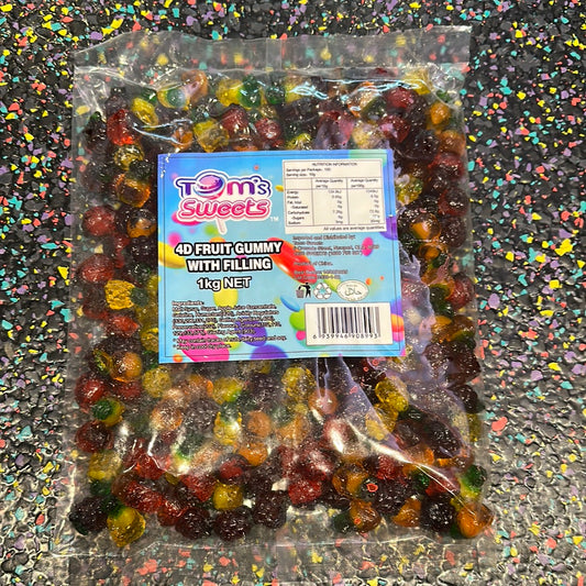 Tom’s Sweets 4D Fruit Gummy With Filling 1kg