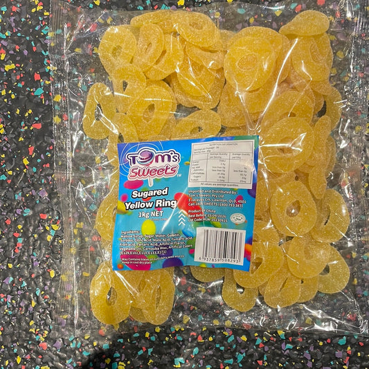 Tom's Sweets Sugared Yellow Ring 1kg