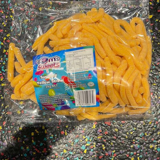 Tom's Sweets Sugared Yellow Straws 1kg