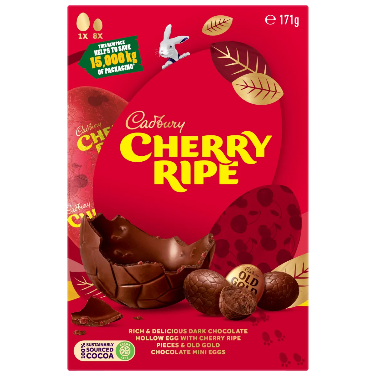 171g Cadbury Cherry Ripe Egg Gift Box