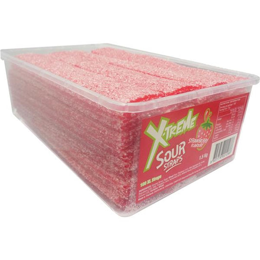 X-Treme Sour Straps Strawberry 1.5kg