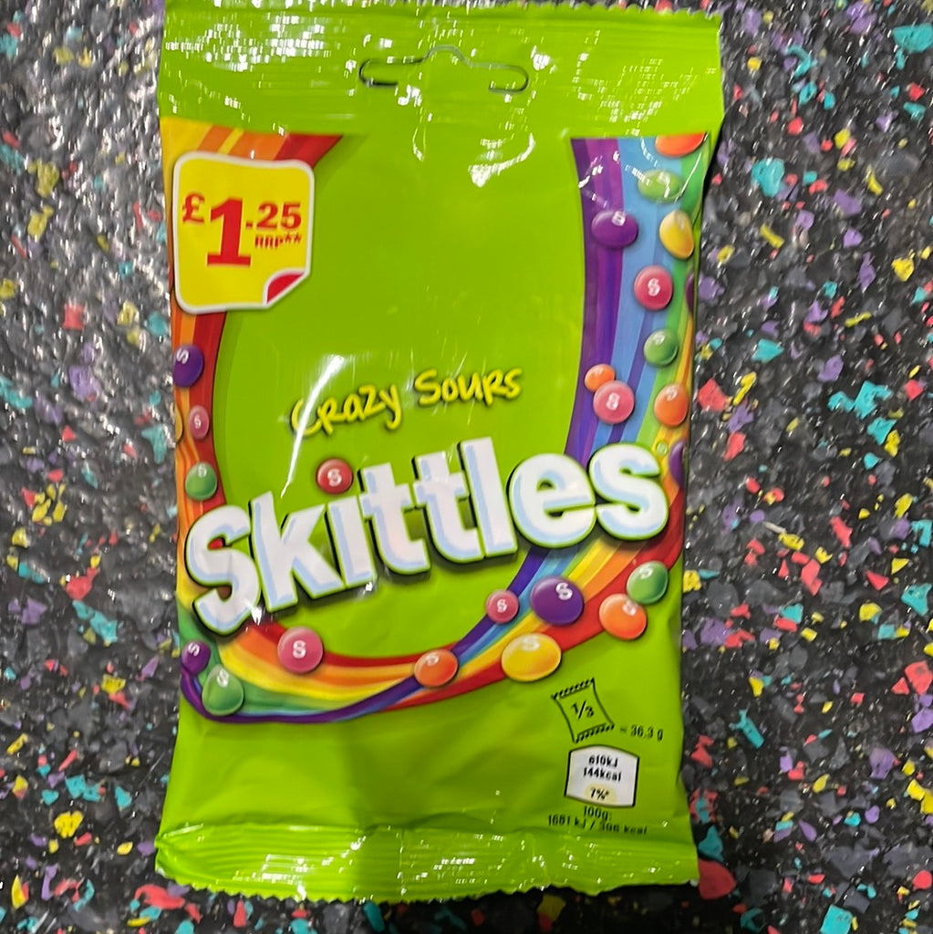 UK - Skittles Crazy Sours (109g) – Tom's Confectionery Warehouse