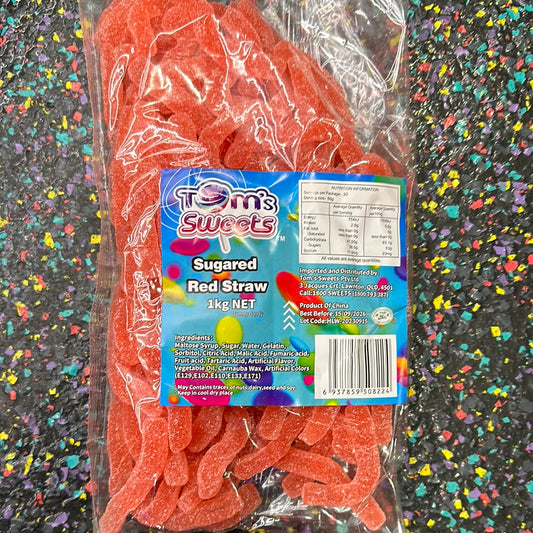 Tom's Sweets Sugared Red Straw 1kg