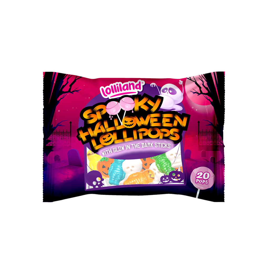 Lolliland Halloween Lollipop with Glow in Dark Stick 20pk