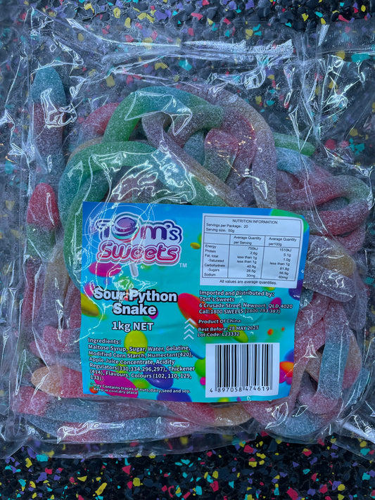 Tom’s sweets - Sour Python Snakes 1kg