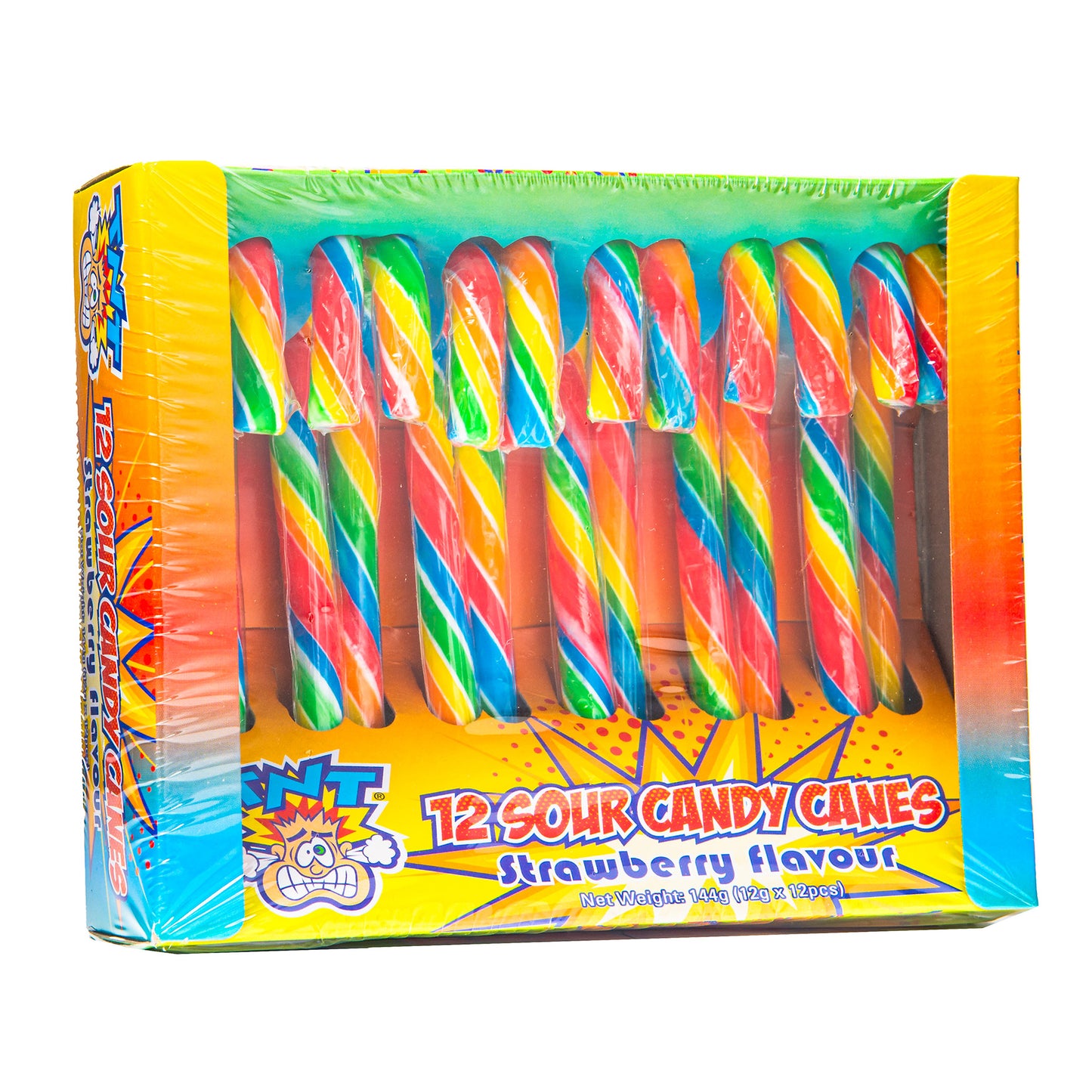 TNT Sour Rainbow Candy Canes 12pk (144g)