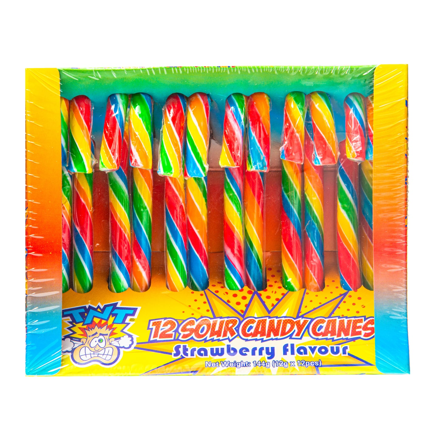 TNT Sour Rainbow Candy Canes 12pk (144g)