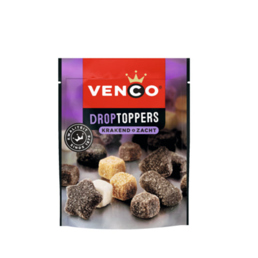 Venco - Droptoppers Krakend & Zacht (Crunchy & Soft Licorice) 205g