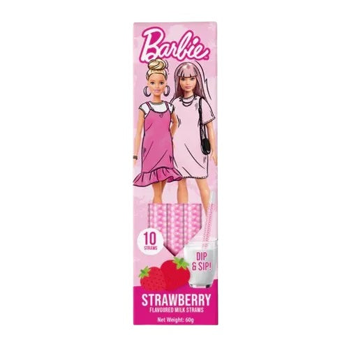 Barbie Flavoured Strawberry Milk Straws 60g