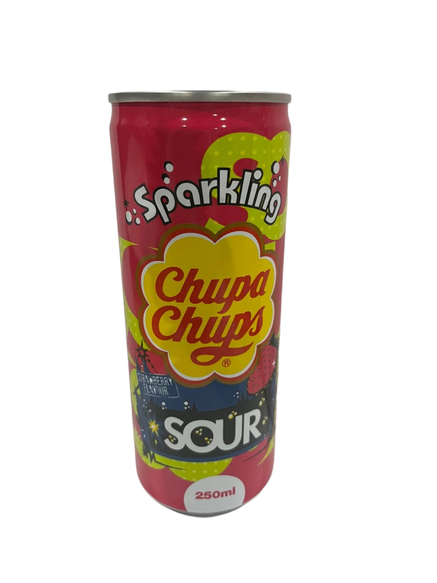 Chupa Chups Sparkling Sour Strawberry 250ml