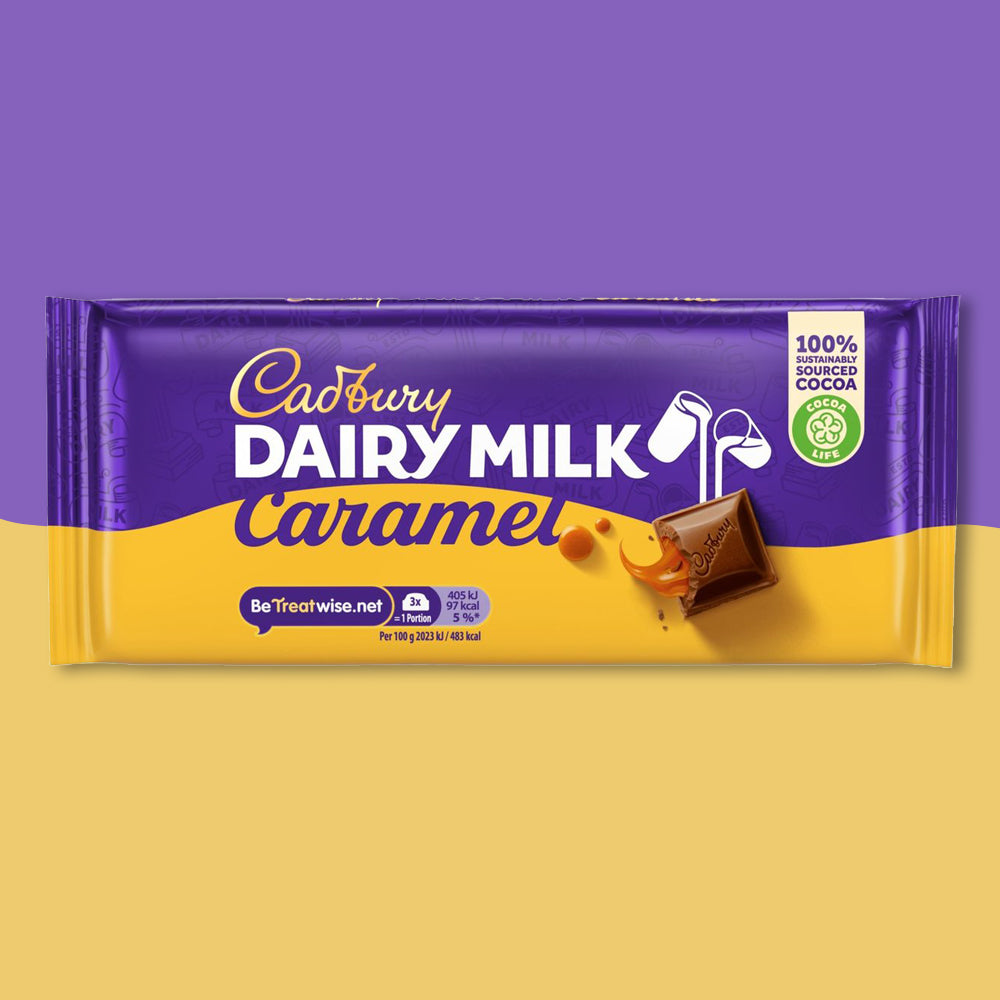 Cadbury Dairy Milk Caramel Block Pmp 120g – Tom's Confectionery Warehouse