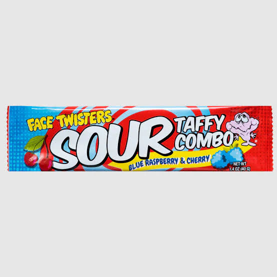 Face Twisters Sour Taffy Combo Blue Rasp 40g