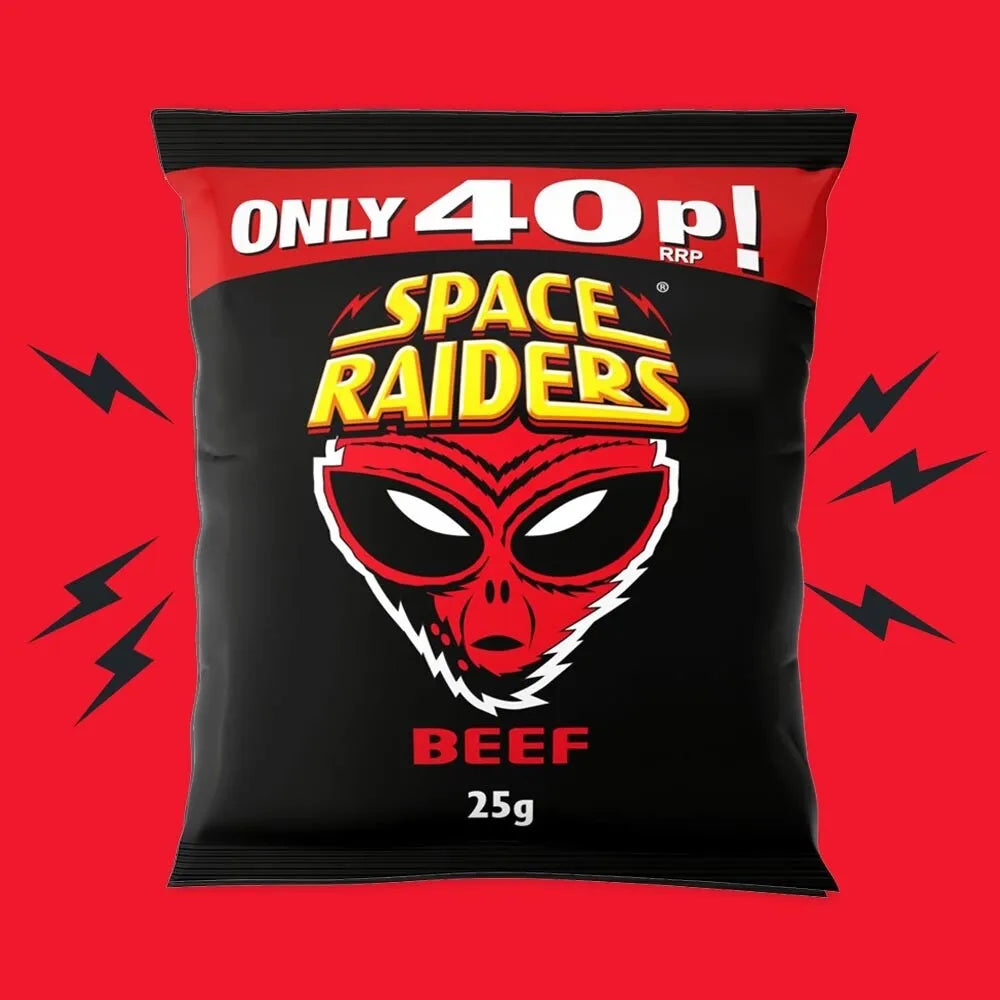 UK Space Raiders Beef crisps 25g