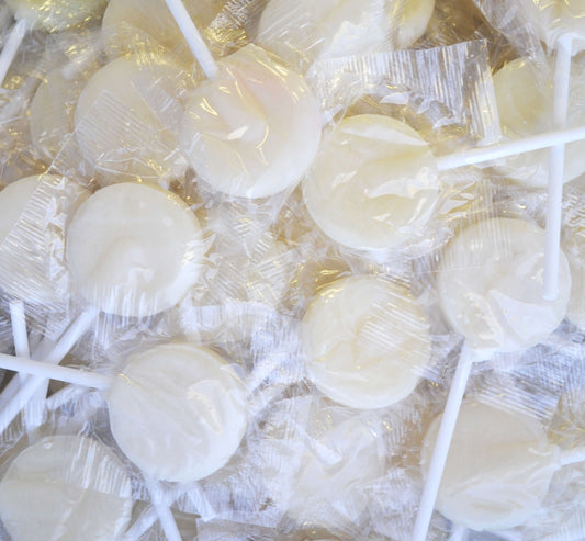 Sweet Treats White Flat Lollipops 125pcs 1kg