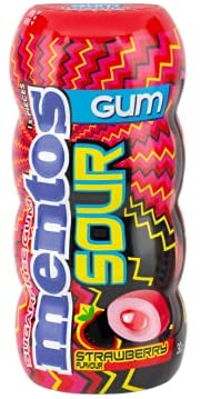 S/A MENTOS SOUR STRAW 30G BOTT