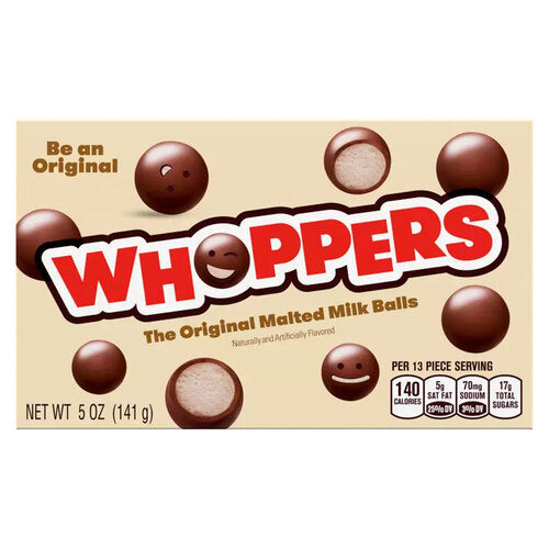 Hershey's Whoppers Original 141g Chocolate Malted Milk Balls Theater Box