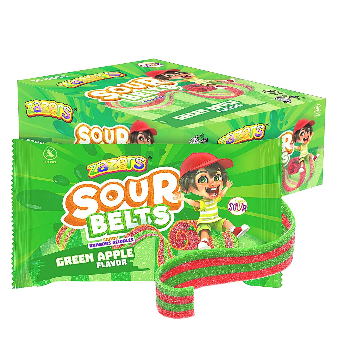 Zazer Sour Belt Green Apple 25g