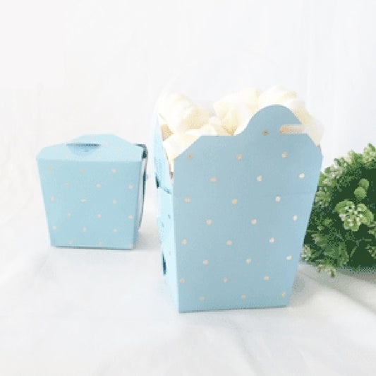 Blue polka dot noodle box 4pc