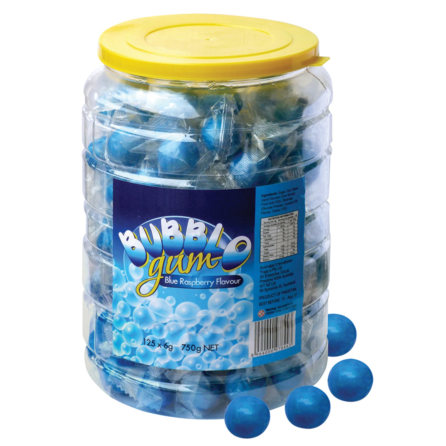 Bubblo gum blueberry 125x 6g