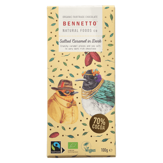 Bennetto Natural Foods Salted Caramel in Dark 100g