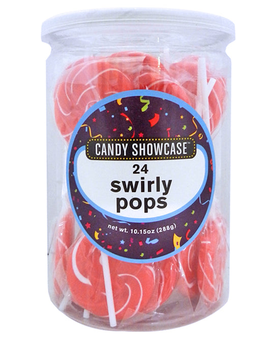 Sweet Treats Red Swirl  Pops  24pcs