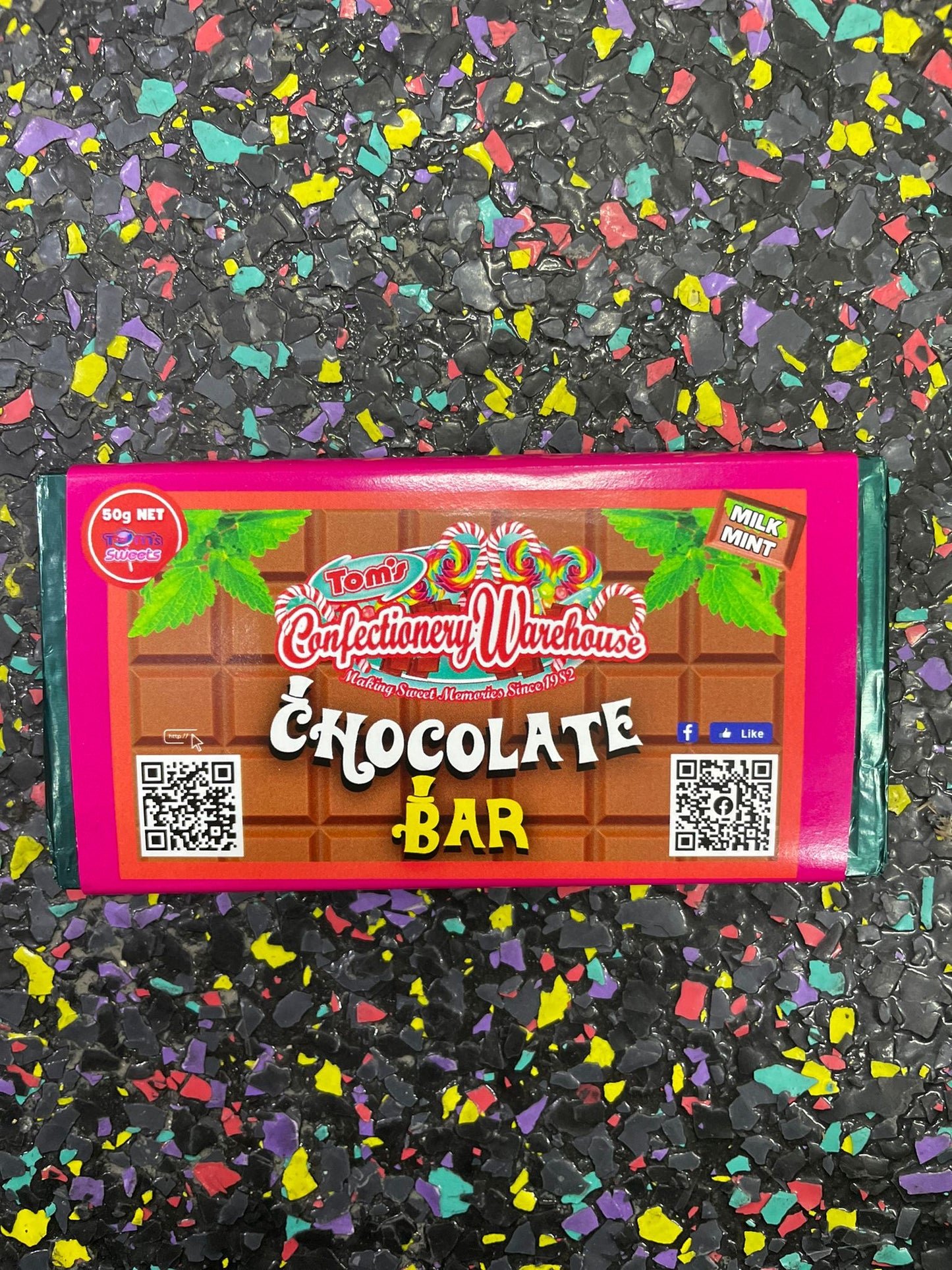 TOM'S CHOCOLATE BAR - MILK CHOCOLATE MINT 50G