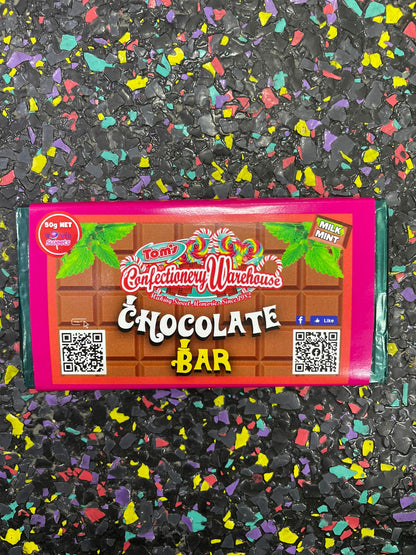 TOM'S CHOCOLATE BAR - MILK CHOCOLATE MINT 50G