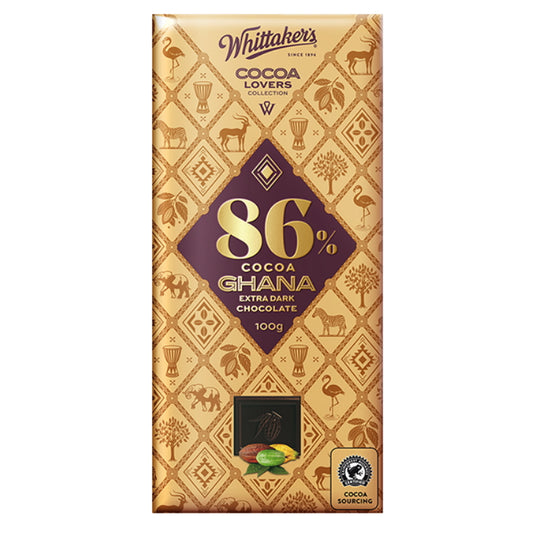 Whittaker's Ghana 86% Dark Choc Block 100g