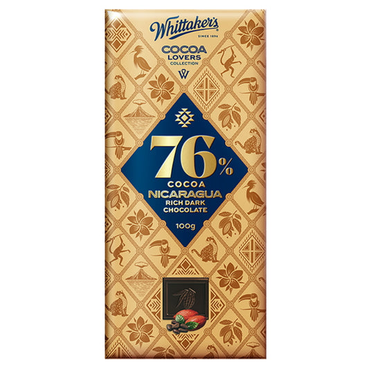 Whittaker's Nicaragua 76% Dark Choc Block 100g