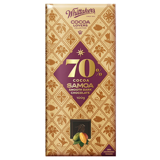 Whittaker's Samoa 70% Dark Choc Block 100g