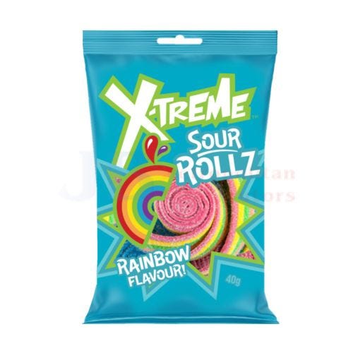 X-Treme Sour Rollz Rainbow 40g