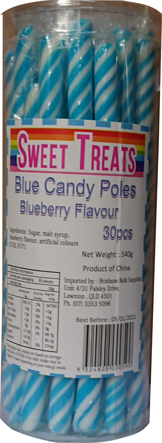 Sweet Treats Blue Candy Poles 30pcs