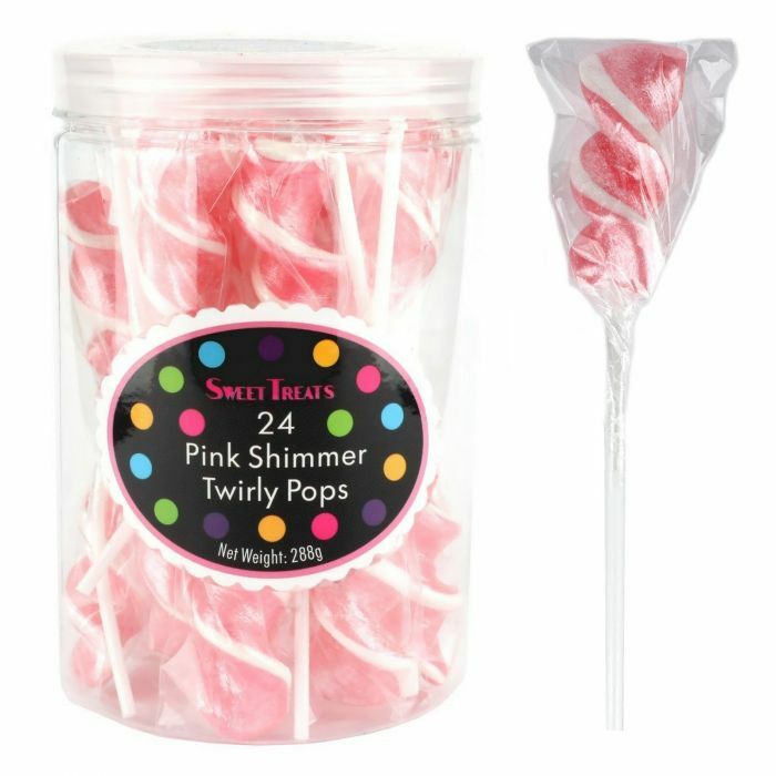 Sweet Treats Pink Shimmer Twirly Pops 24pcs