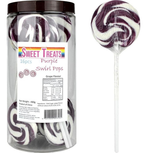 Sweet Treats Purple Swirl Pops 16pcs