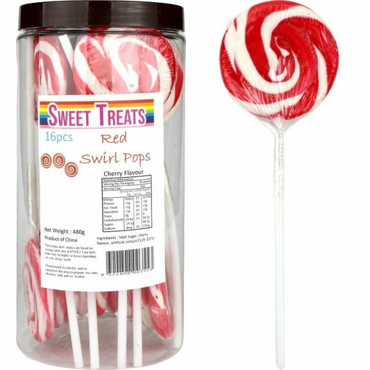 Sweet Treats Red Swirl Pops 16pcs