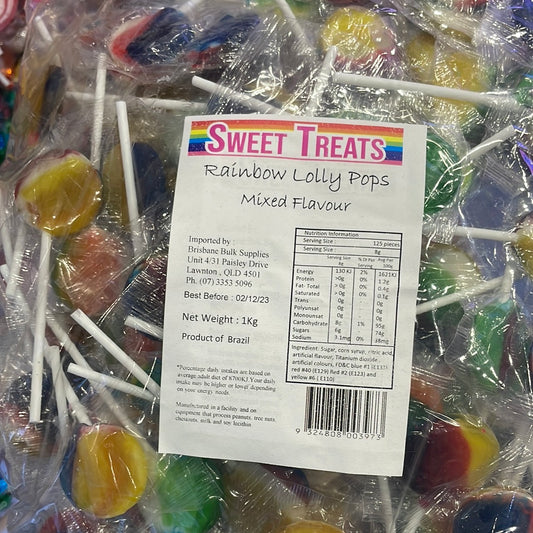 Sweet Treats Rainbow Lollipops 1kg (8g) – Tom's Confectionery Warehouse