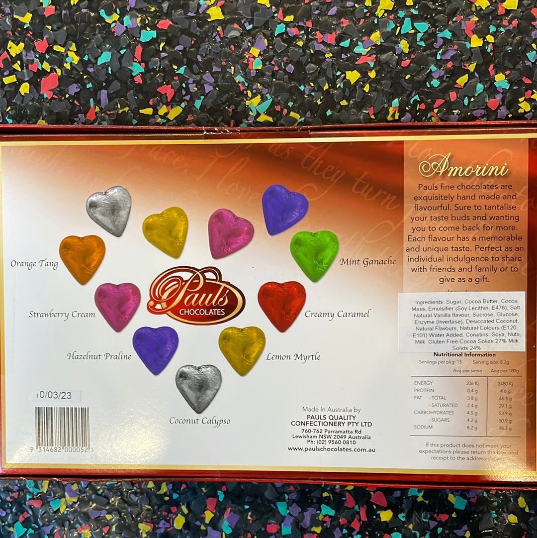 Pauls Chocolates Amorini Chocolate Heart Gift Box