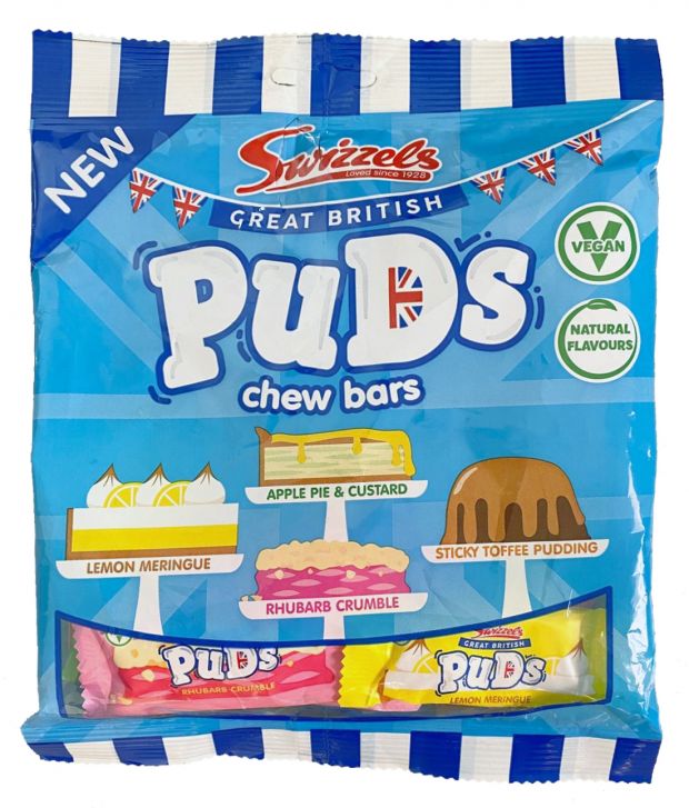 SWIZZELS GREAT BRITISH PUDS CHEW BARS 150G